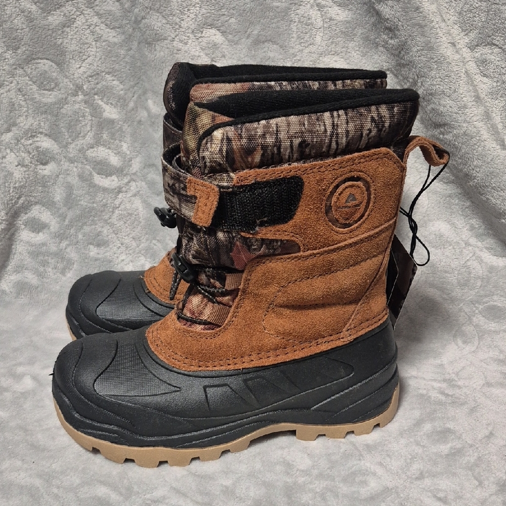 Ozark Trail Brown/Black Camo Winter Pac Boots Boys Size 1